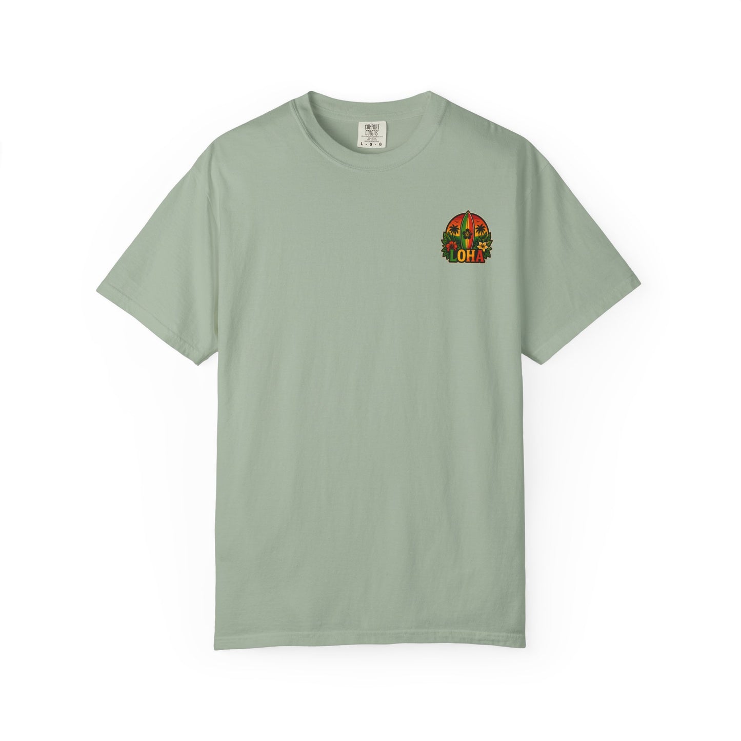 Loha Surf T-Shirt — Tropical Hibiscus Sunset Graphic