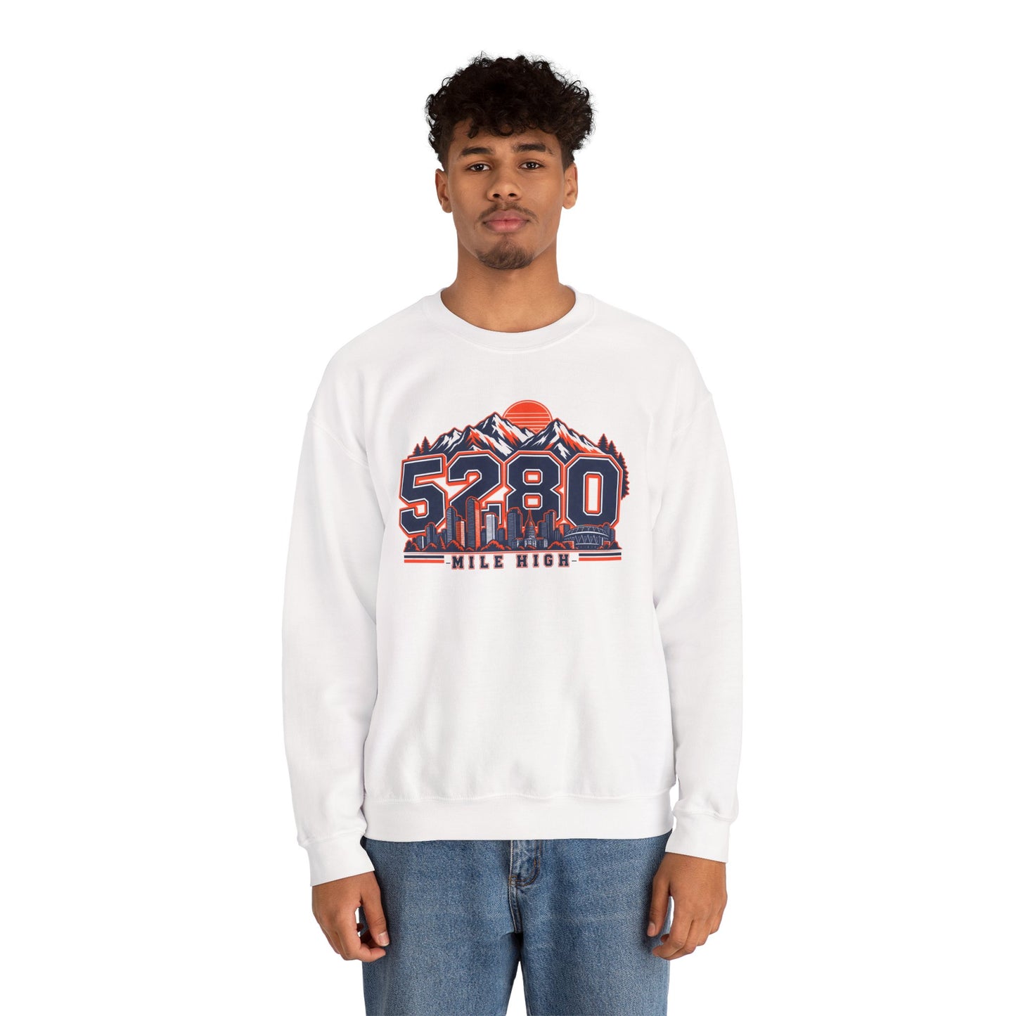 5280 Mile High Sweatshirt — Denver Mountain Graphic Crewneck