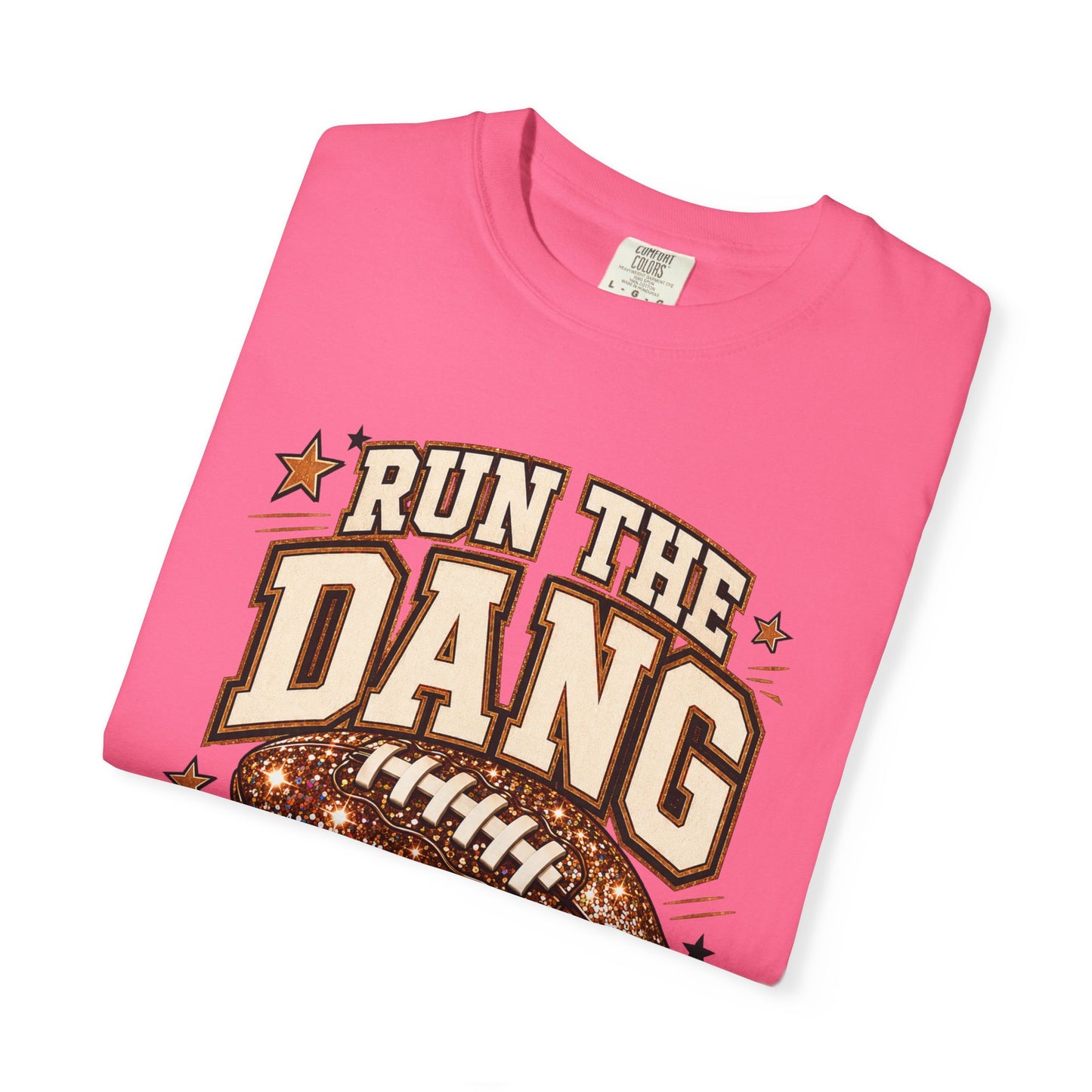 Run the Dang Ball Football T-Shirt — Retro Glitter Football Graphic Tee