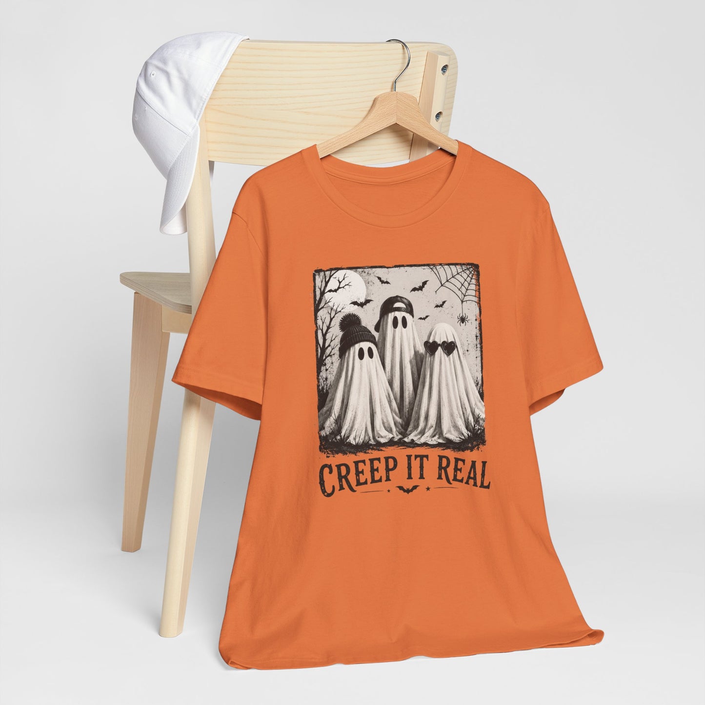 Creep It Real Ghost Graphic Tee — Vintage Halloween T-Shirt