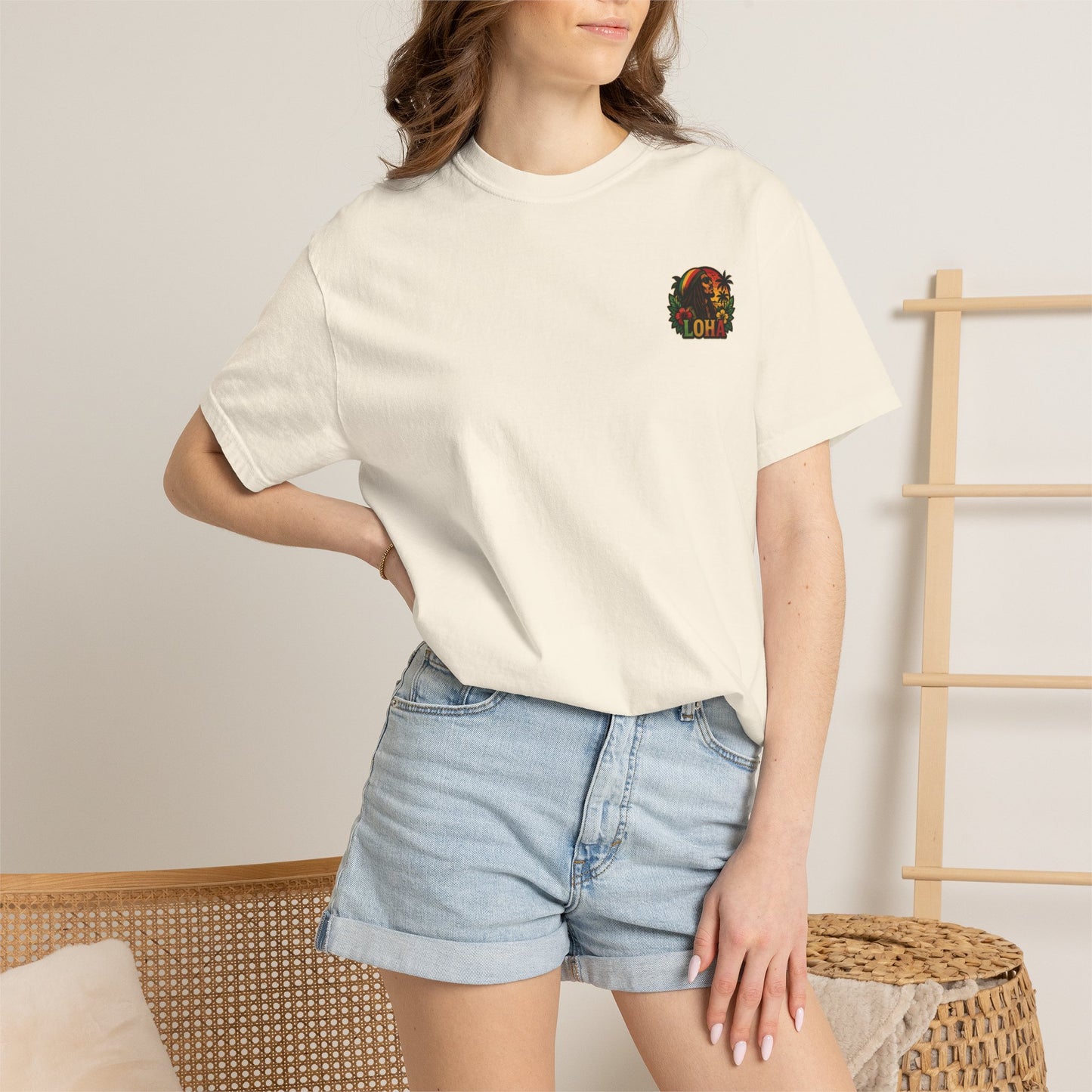 Rasta Aloha T-Shirt — "LOHA" Reggae Sunset Tee