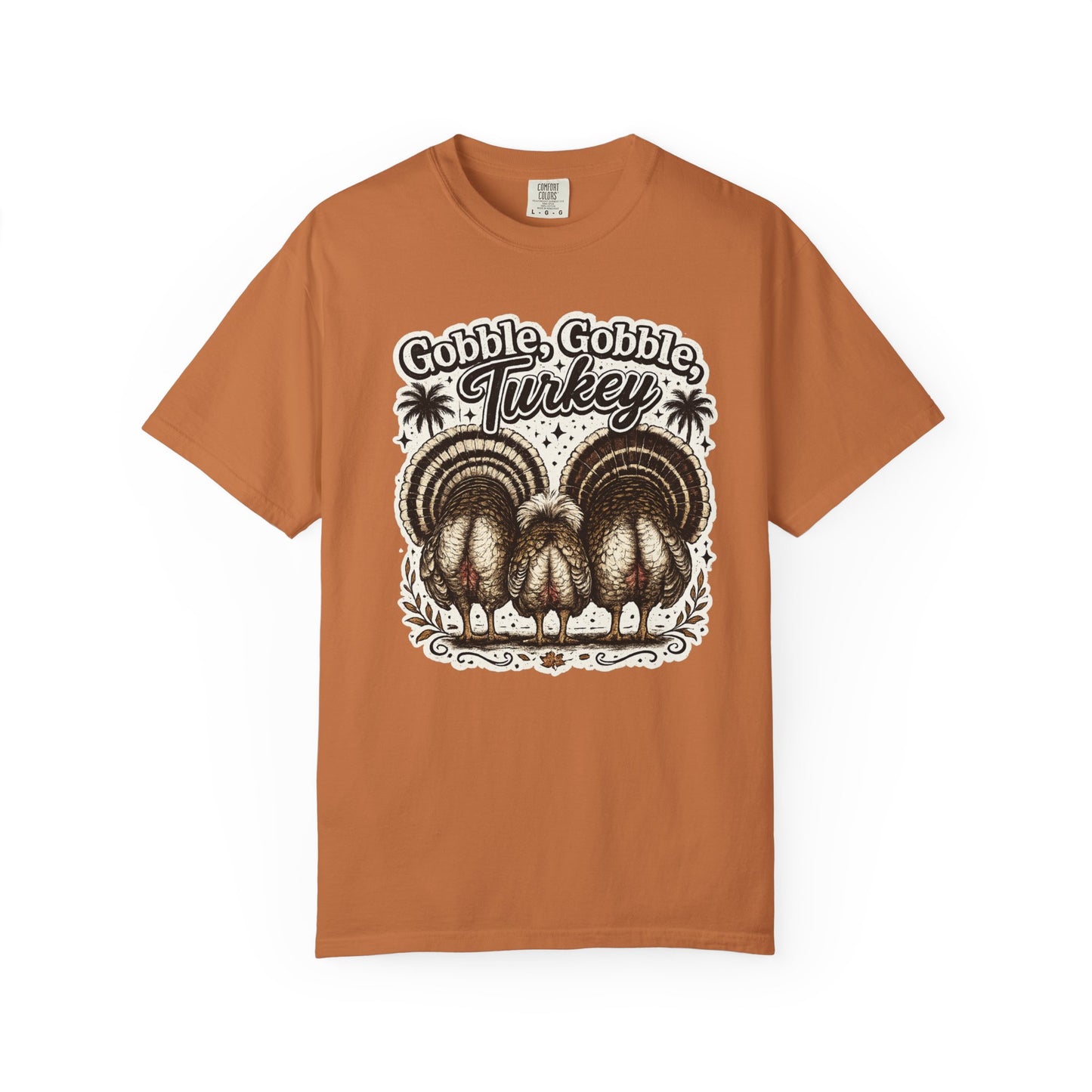 Gobble Gobble Turkey Butt T-shirt | Retro Thanksgiving Turkey Trio, Fall Holiday Tee