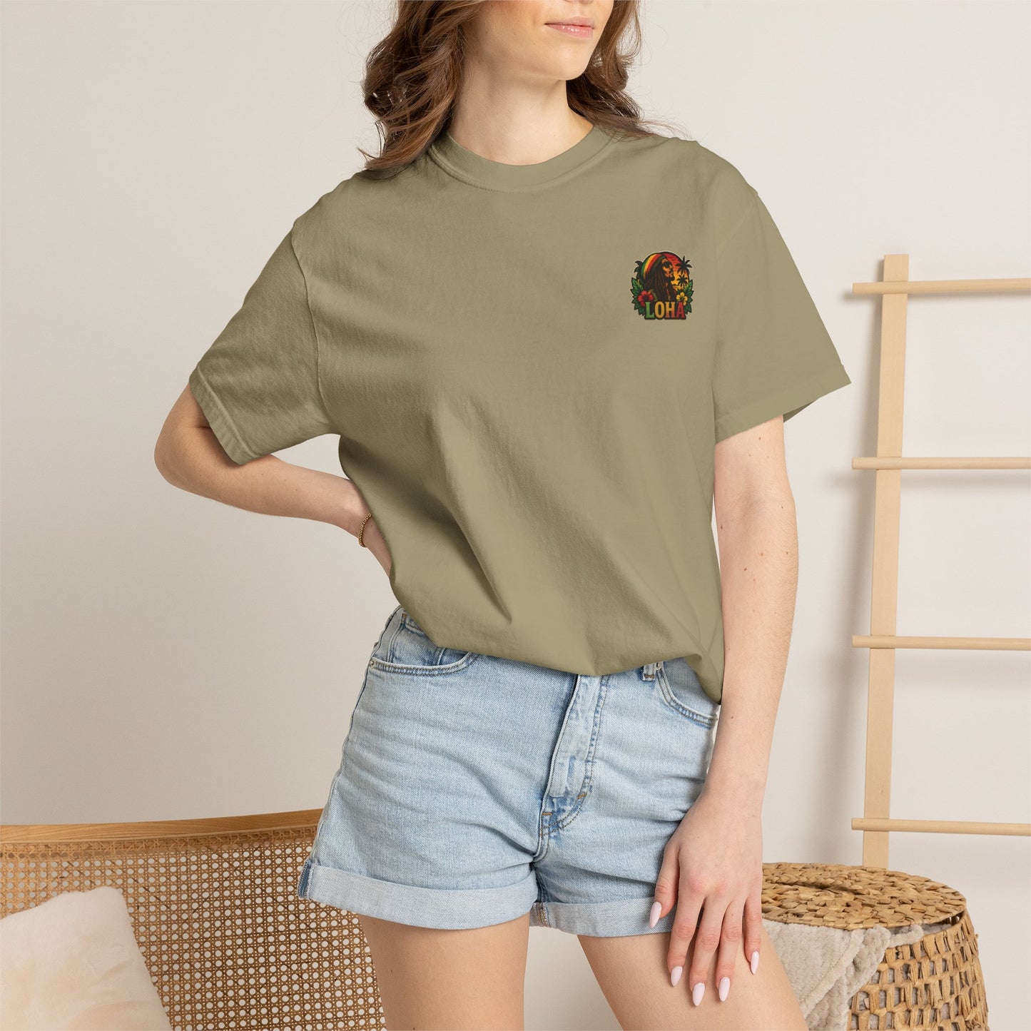 Rasta Aloha T-Shirt — "LOHA" Reggae Sunset Tee