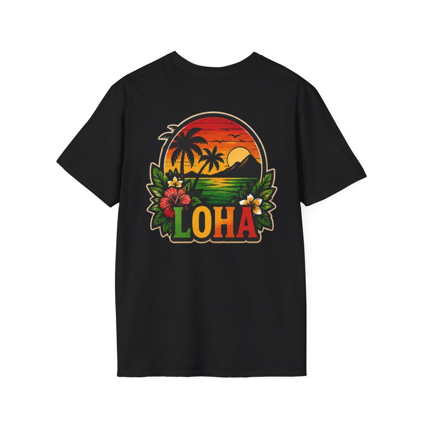 Loha Sunset Palm Pocket Graphic Tee