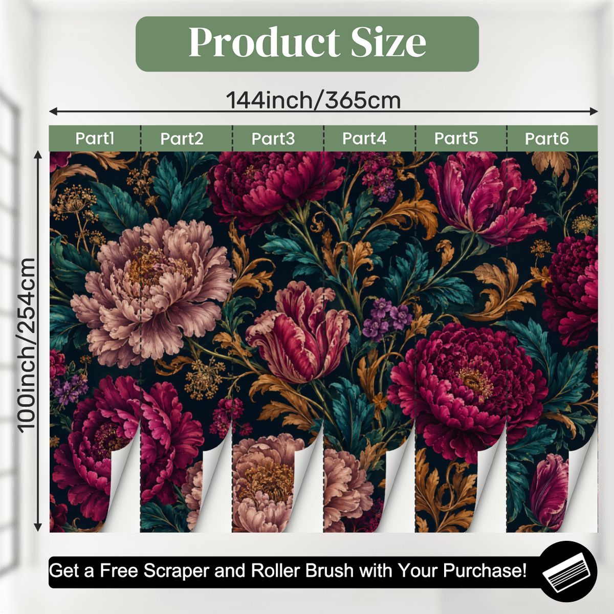 Botanical Mural Wallpaper 144"x100"